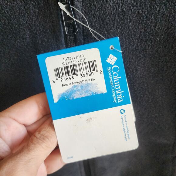 Columbia Benton Springs Full Zip Black Fleece Jacket- womens Size Medium - NWT - Picture 4 of 7